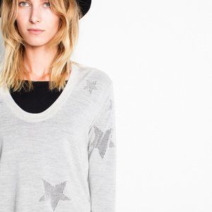 Zadig & Voltaire Rina Star Sweater L Large Grey